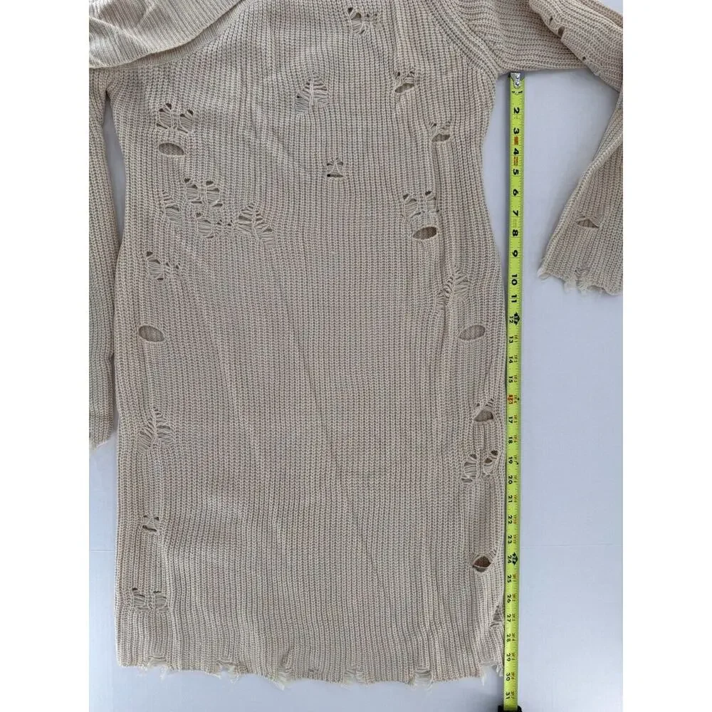 Fashion Nova Sweater Dress Plus Sz 2X One Shoulder Sexy Grunge Distressed Club - Picture 11 of 16